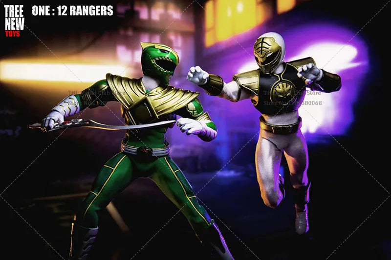 In Stock Tree New Toys 1/12 Scale Mighty Green White Power Rangers 6Inch Anime Action Figure Full Set Toy Gift for Fans