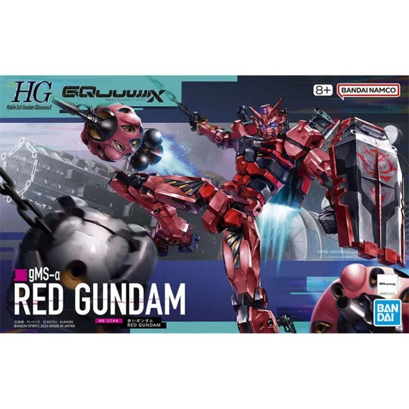 Bandai Original GUNDAM HG Series 1/144 Anime GquuuuuuX GMS-α RED GUNDAM Action Figure Assembly Model Toys Gifts for Children