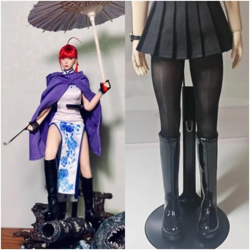 1/6 Scale Sexy Leather Fat Shoes Sandal Women Wedges High Heels Shoes Model for TBLeague Phicen S28A 29B S38A S39B S42 S43 Body