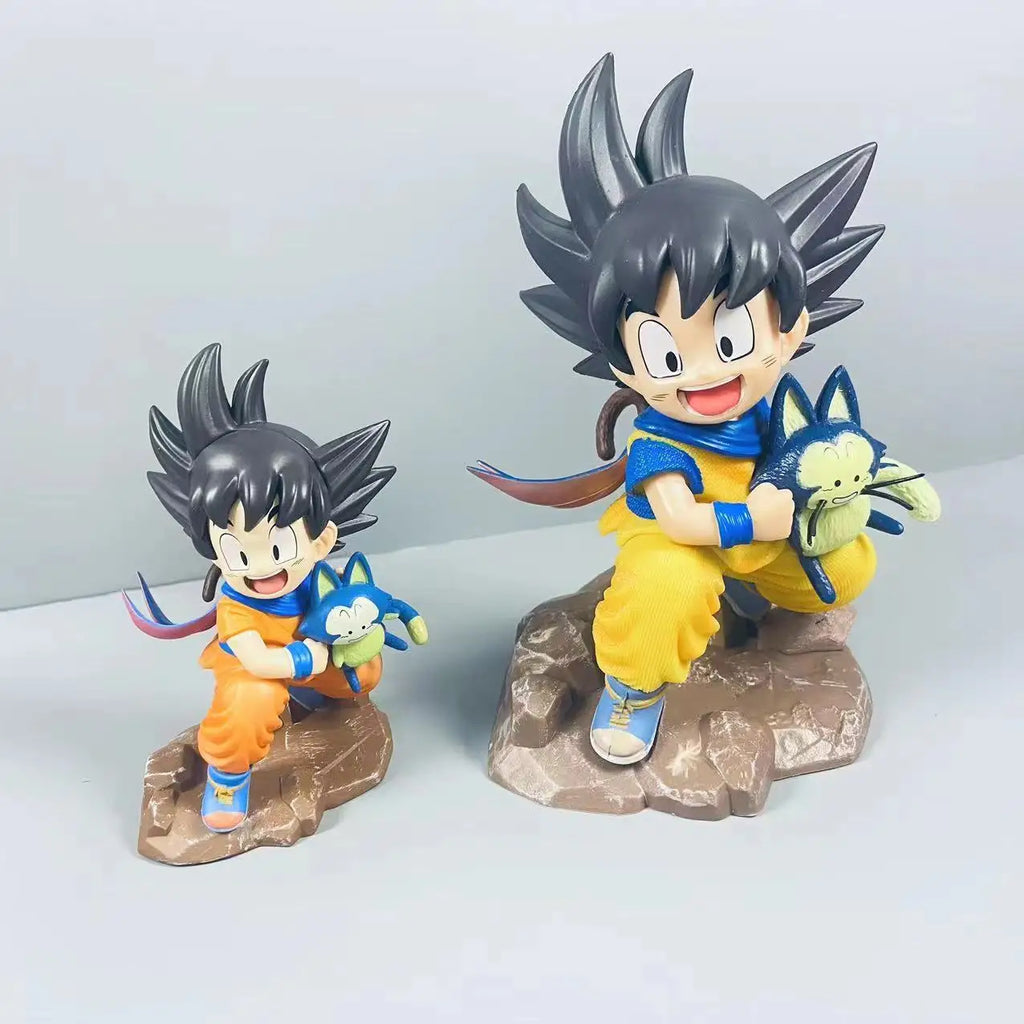 Dragon Ball Kindheit Little Goku Umarmungen Puer Ya Mu Tee Little Follower Figur Puppe PVC Modell Statue Sammlung Spielzeug Ornamen Geschenk