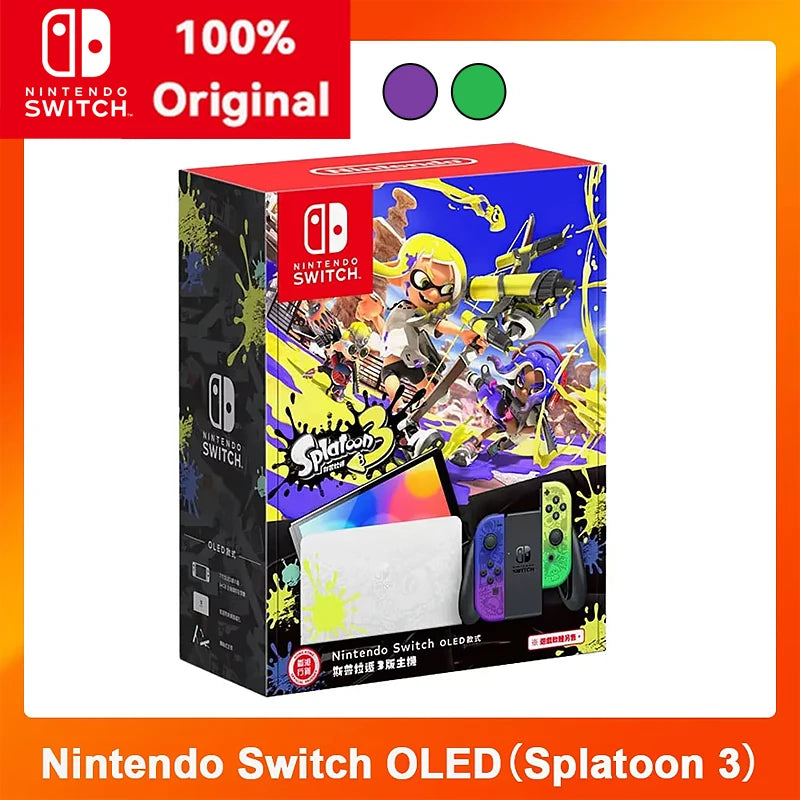 Nintendo Switch OLED Video Game Console with Joy Con 7 inch OLED Screen 64GB White/Blue Red Support TV Tabletop Handheld Mode