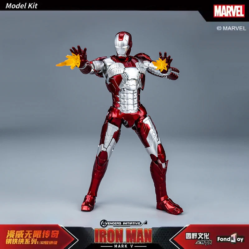 Iron Man Models Kit Mecha MARK V Fondjoy 1/12 The Infinity Saga MK5 Collectibles Joints Are Mobile Marvel Assembly Toy Kids Gift