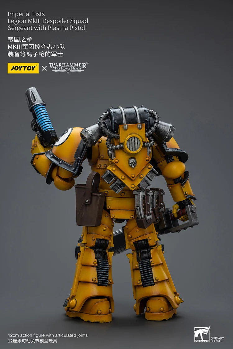 JOYTOY Warhammer „The Horus Heresy“ Imperial Fists Legion MkIII Despoiler Squad Sergeant mit Plasmapistole Actionfigur Puppe