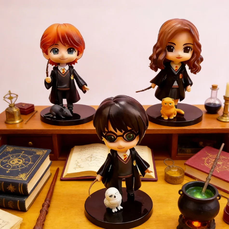 Harry Potter Chibi Models Hermione Ron Hedwig Merchandise Figures Desktop Decor Collectible children's toy New Year's Gift