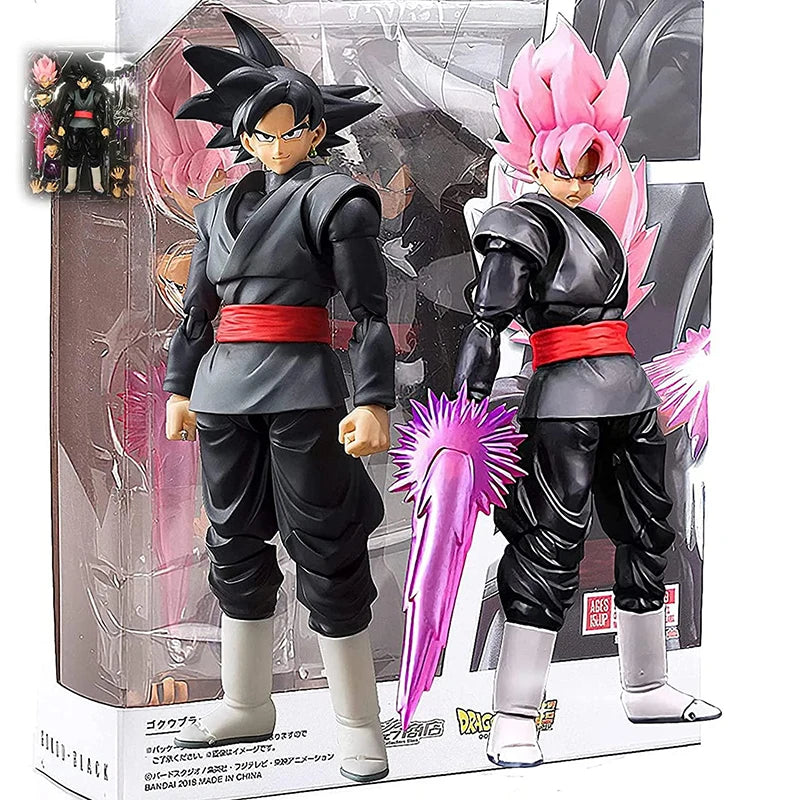 Neue 14 cm Anime Dragon Ball Black Goku Zamasu Actionfigur Super Saiyajin Filmversion Dbz Modell mit mehreren Zubehörspielzeugen