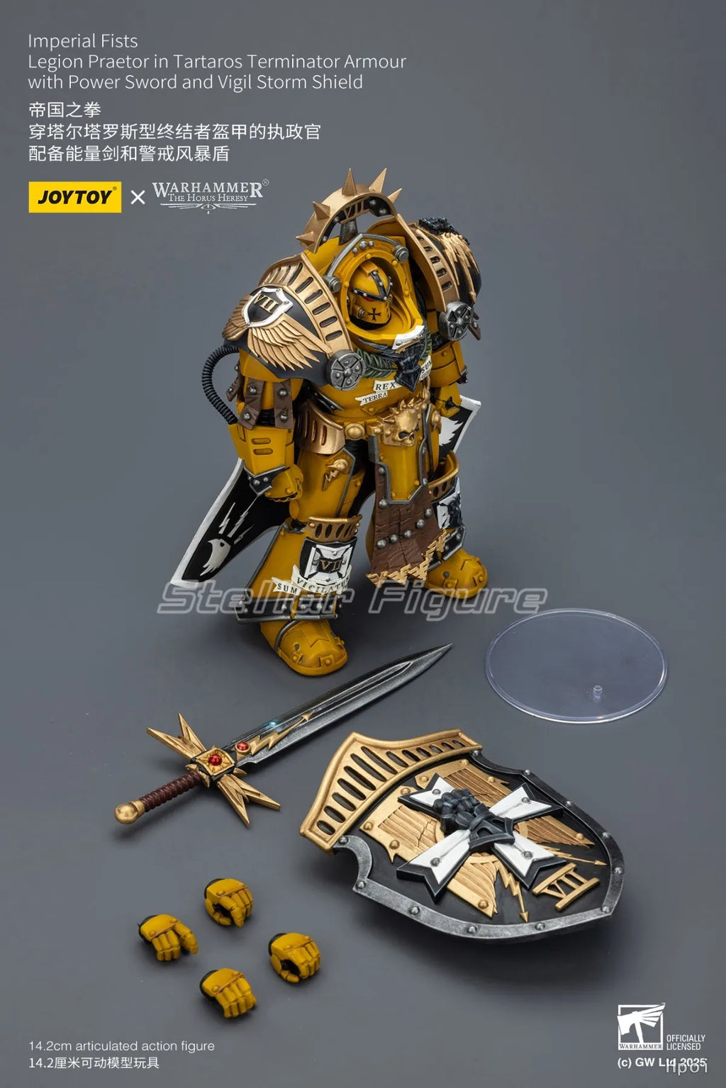 【SF】JOYTOY Warhammer 1/18 Action Figure Imperial Fists Legion Praetor in Tartaros Terminator Armour with Power Sword and Vigil