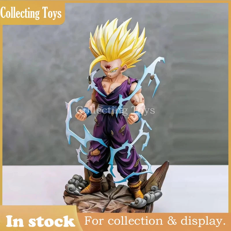 In Stock Dragon Ball Ssj2 Gohan Anime Figures 28cm Son Gohan Figures Super Saiyan 2 Heads Pvc Statue Room Collection Models Toys
