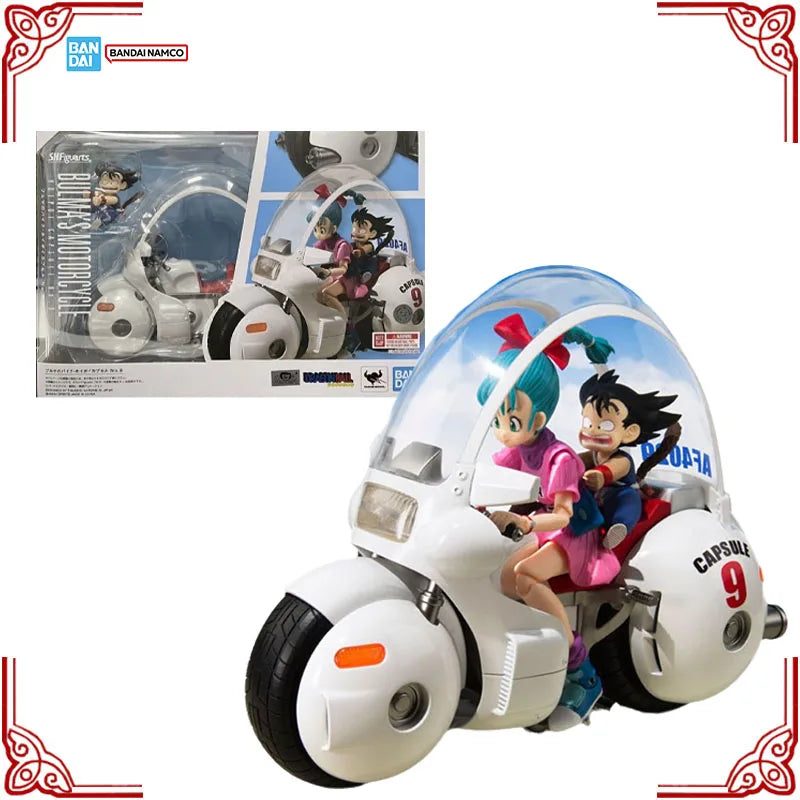In Stock Genuine Bandai Dragon Ball Model Kit SHF Bulma's Motorcycle Hoipoi Capsule No9 Anime Action Figure Collection Model Toy