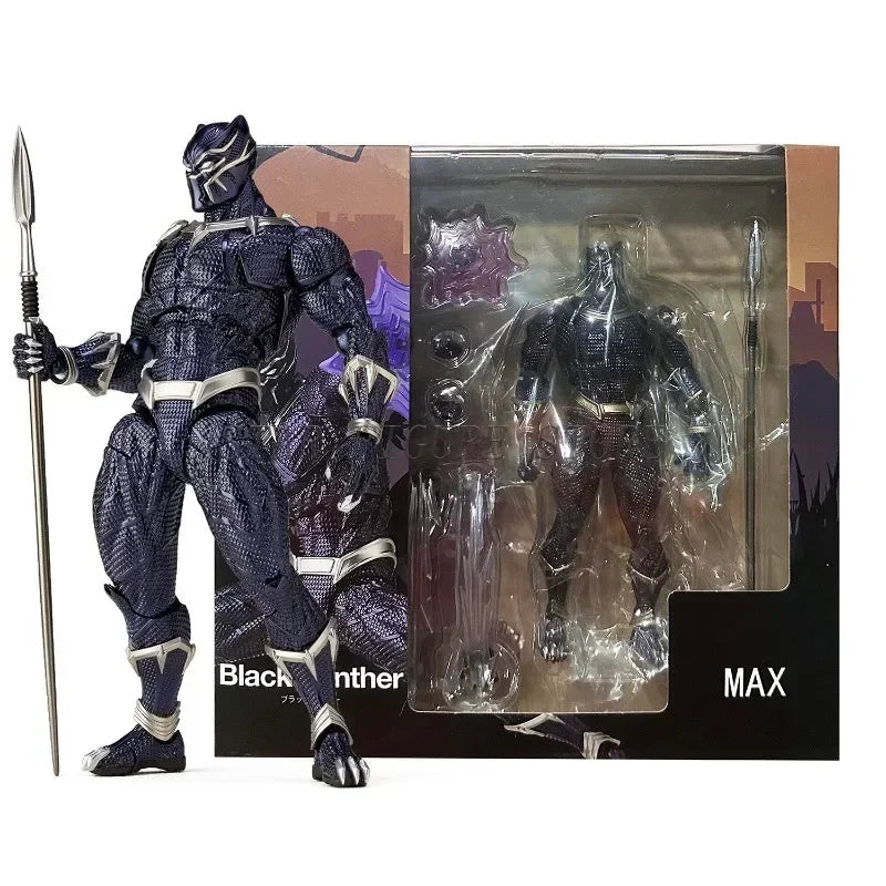 Fantastische Yamaguchi Black Panther Actionfigur, 15 cm, Kaiyodo Revoltech #030, Marvel T Challa, bewegliche Figur