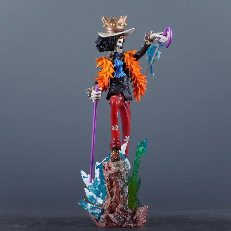 【New】33cm One Piece Anime Figure Lx Brook King Of Souls Musician Action Figure Pvc Model Statue Decor Toy Kids Christmas Gifts