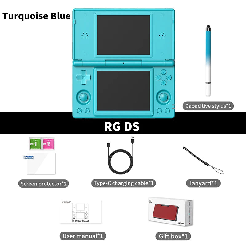 New Anbernic RG DS Handheld Game Console RGDS 4" IPS Dual Screen Android 4000mAh Flip Video Games Player