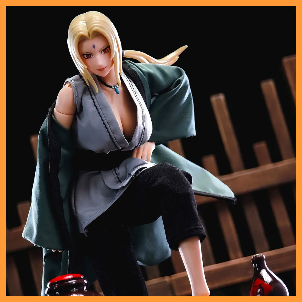 1/12 Scale Five Generations Tsunade Cloth Robe Vest Pants Shoes Set Clothes for 6" Action Figure CF Body Model
