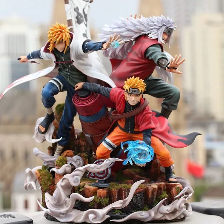 41 cm große NARUTO GK So Big Figuren Destiny Jiraiya Namikaze Minato Uzumaki Naruto zusammen Meister und Schüler Figur