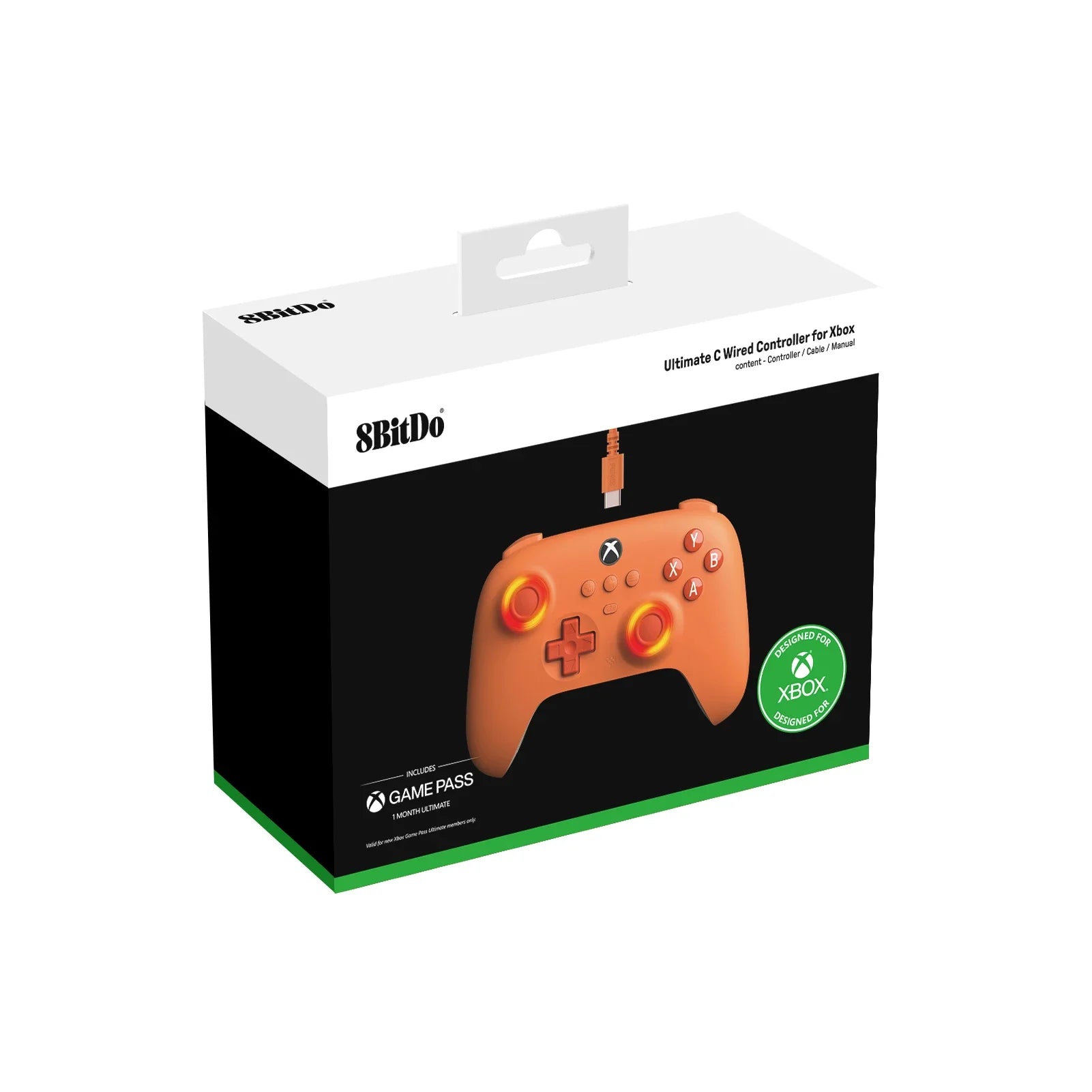 8BitDo Ultimate C Wired Game Controller for Xbox Series X/S Xbox One with Game Pass Hall Effect Joysticks for Windows 10/11