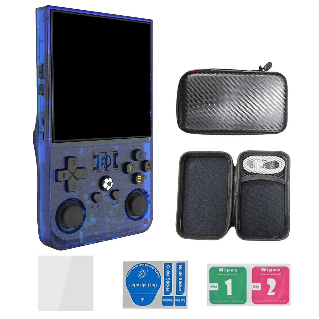 Open Source R36Max Newest Handheld Game Console Portable Hand Held 4.0-in 4k HD IPS Screen Large Battery