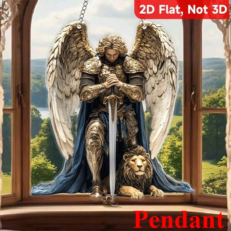 1 Декорация за настолна декорация „Свети Архангел Михаил“, висулка, подходяща за дома и офиса, декоративна висулка Z, перфектен подарък