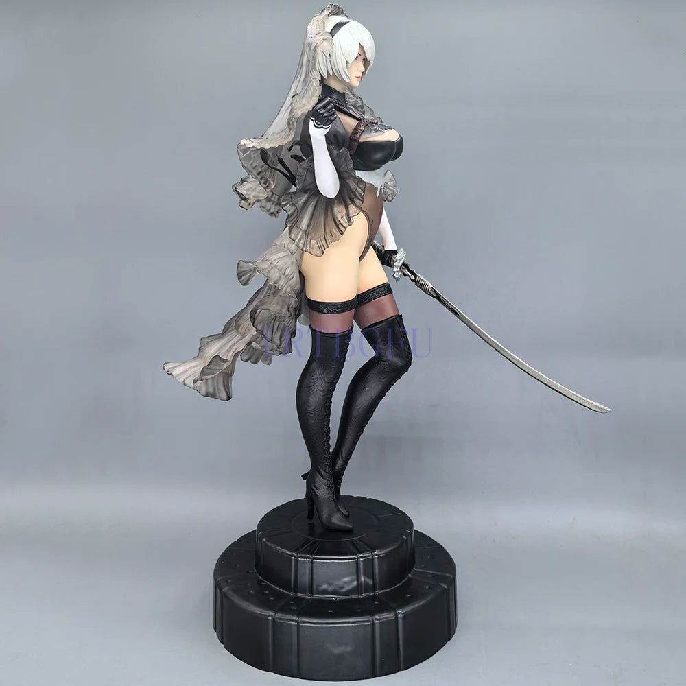 27 cm 2B YoRHa Nr. 2 Typ B Zwei Köpfe Japanische Anime-Figur PVC-Spiel Actionfigur Spielzeugspiel Sammlermodell Puppe
