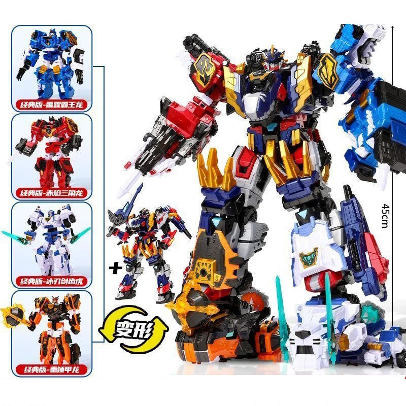MiniForce Dinoid Warrior Transformation Robot Dinosaur Model REX KAISER Combine Mini Force Deformation Headbot Giganoto Dino Toy
