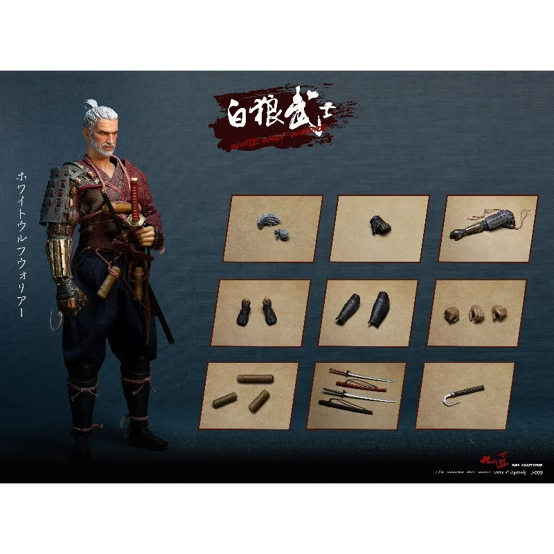 【 in Stock 】 Jiujiang Authentic Original White Wolf Warrior Mobile Doll Soldier Handmade Model Toy Gift Collection