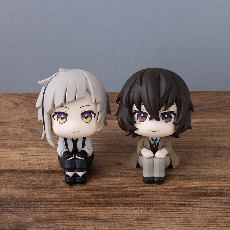 New 10cm Bungou Stray Dogs Anime Figure Look Up Nakajima Atsushi Action Figure Q Version Dazai Osamu Figurine PVC Collection Toy