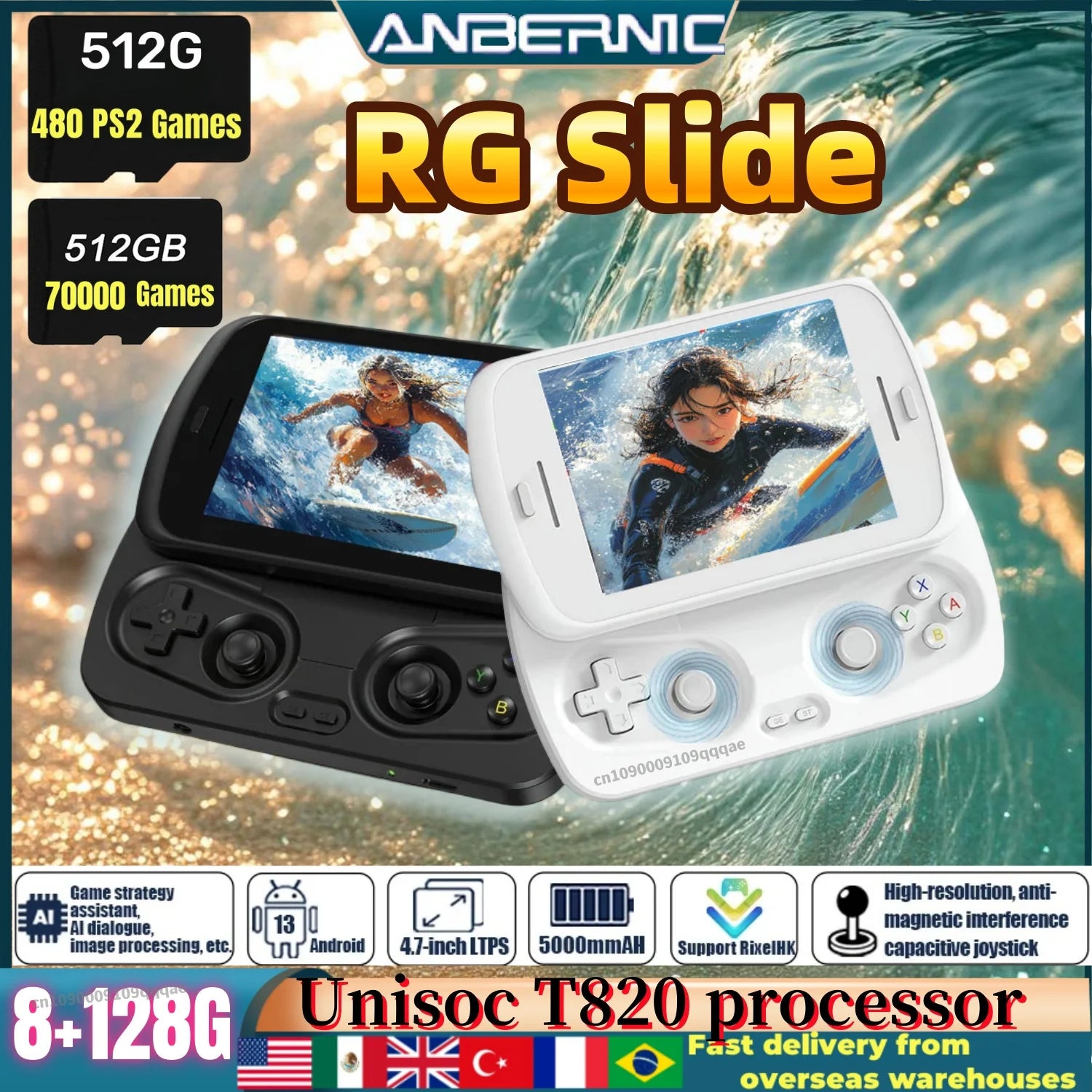 ANBERNIC RG Slide Video Handheld Game Console 4.7inch LTPS In-Cell Scr ...
