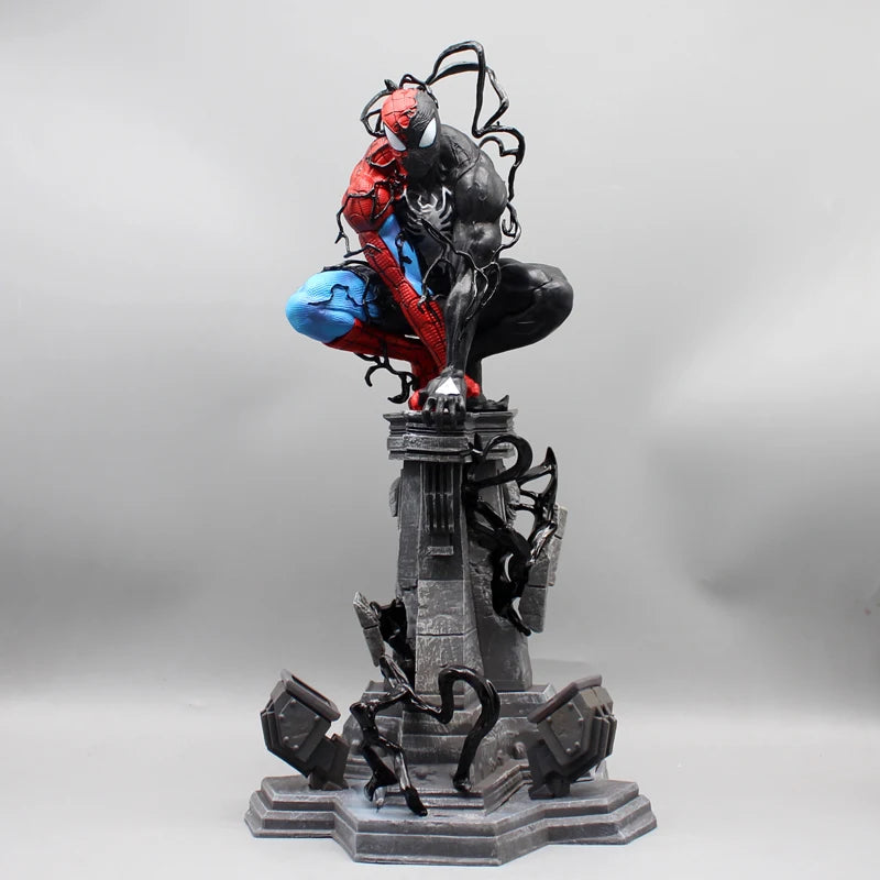 40cm Venom Spider Man Anime Figures Luminous Spiderman Figurine Collection Statue Desk Decoration Marvel Birthday Gift For Kids