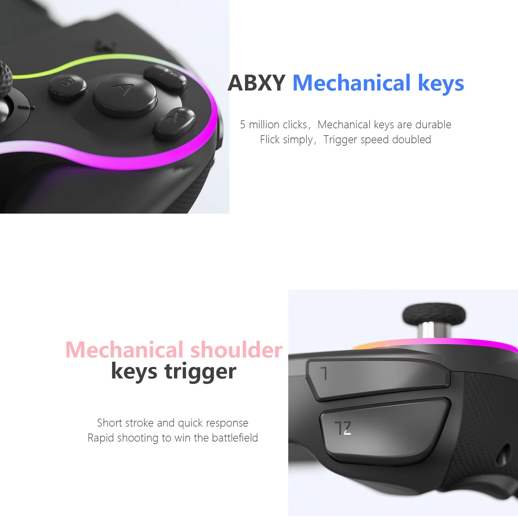 LinYuvo KS63 RGB Wireless Controller Gamepad für Switch &amp; Switch OLED, Retro GameCube Turbo Gaming Pad mit Zurück-Taste