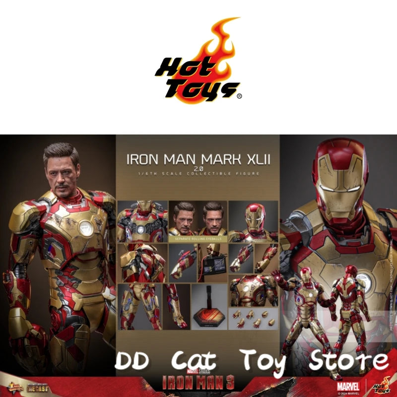 In Stock Genuine Hottoys Ht 1/6 Mms758 Mms759 Iron Man 3 Mark XLII Mk42 2.0 Alloy 12inch Scale Collectible Action Figure Toy