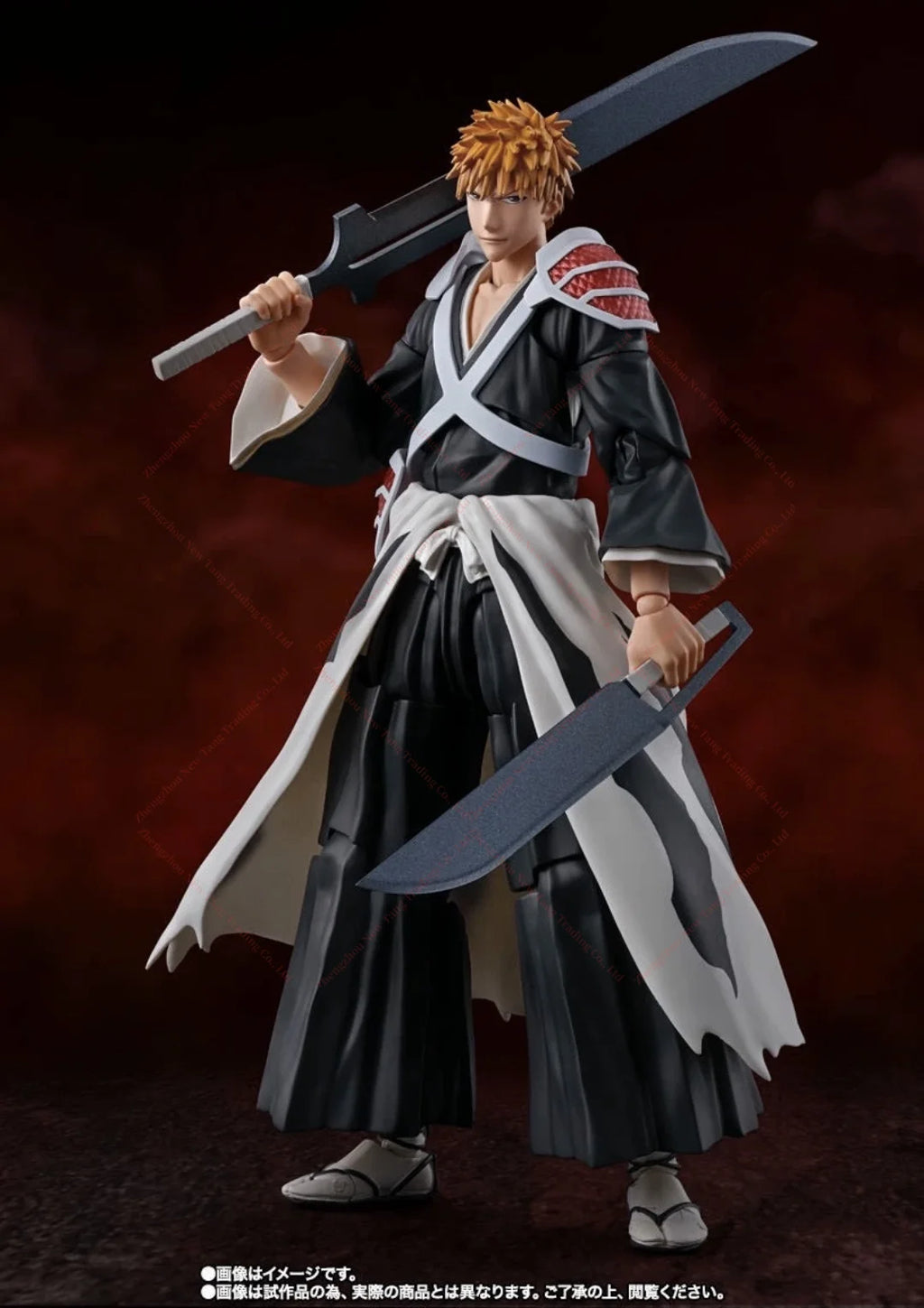 Auf Lager Bandai SHFiguarts Ichigo Kurosaki Dual Zangetsu Bleach Tausend-Jahre Blut Krieg Action Figur Spielzeug Modell Geschenk