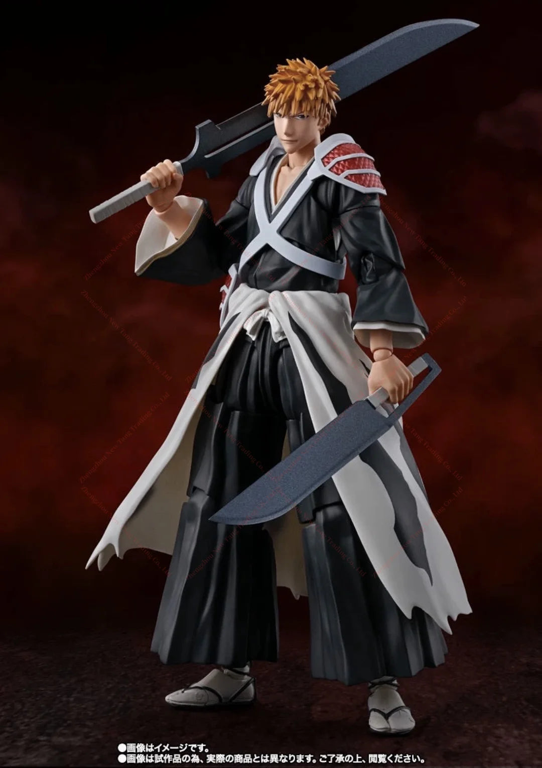 Auf Lager Bandai SHFiguarts Ichigo Kurosaki Dual Zangetsu Bleach Tausend-Jahre Blut Krieg Action Figur Spielzeug Modell Geschenk