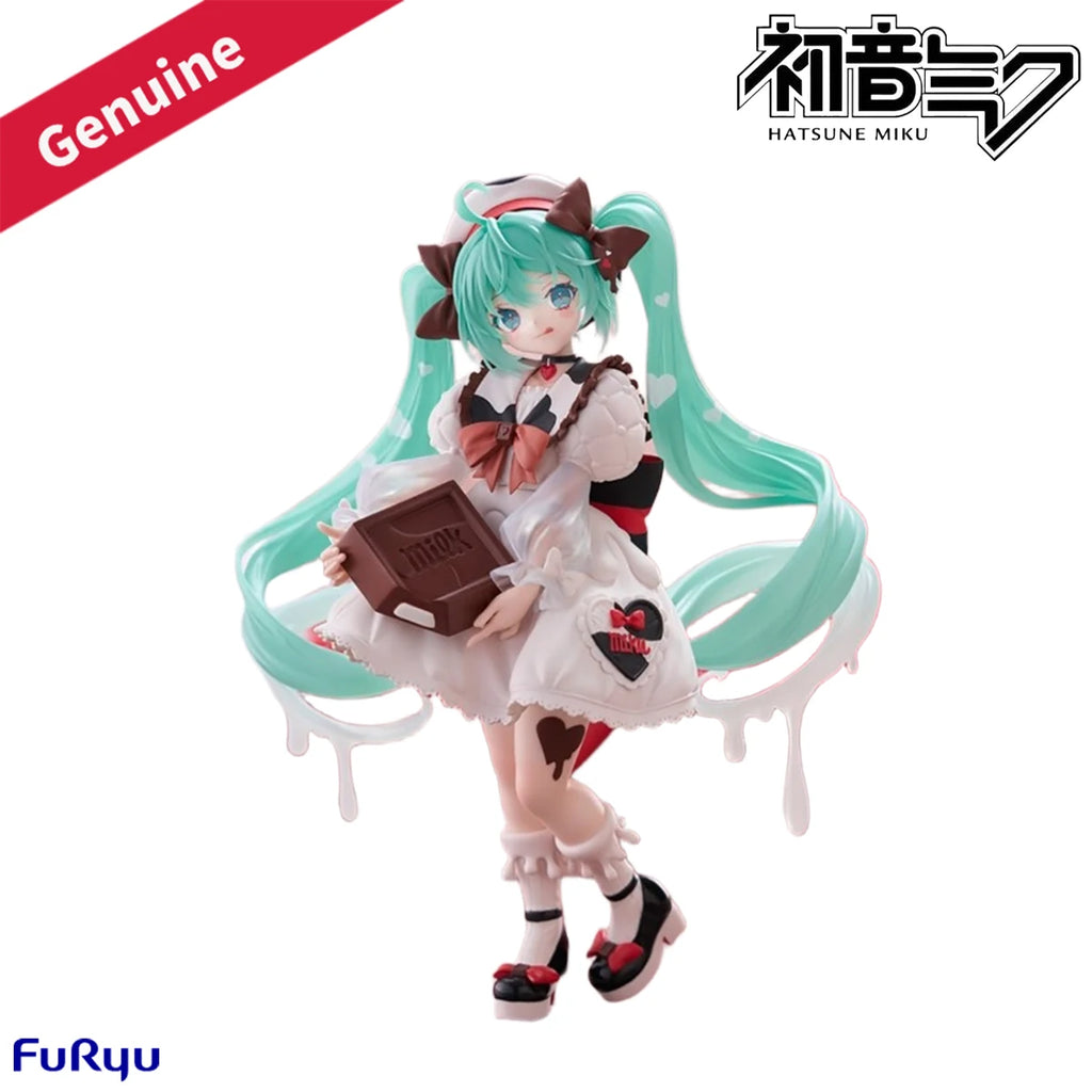 Original Genuine FuRyu Prepainted Hatsune Miku X Tirol Chocolate Trio-Try-iT Figure Piapro Characters Hatsune Miku Milk Ver Gift