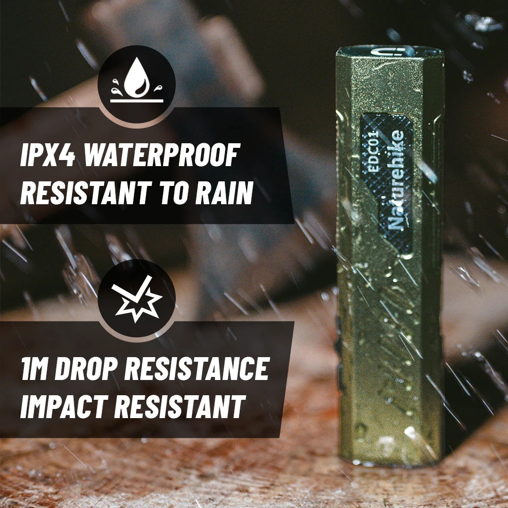 Фенерче Naturehike EDC01, преносимо, за външен туризъм и планинарство, ултраярко, презареждащо се, малко, мини домакинско фенерче