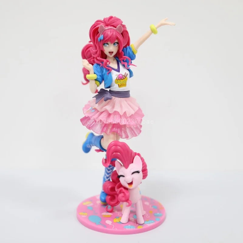My Little Pony Anime Figure Applejack Figures Bishoujo Model Kawaii Dash Bishoujo Rainbow Sunset Shimmer Statue Decoration Gifts