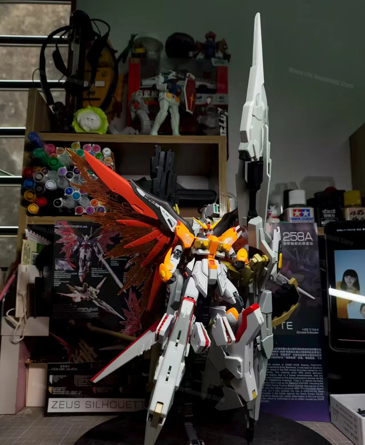 GAOGAO HG 1/144 Zgmf-X42s Heine Destiny And A-Gxq754 V2 Zeus Silhouette Assembly Model Kits Action Figure Robot Plastic Gift Toy