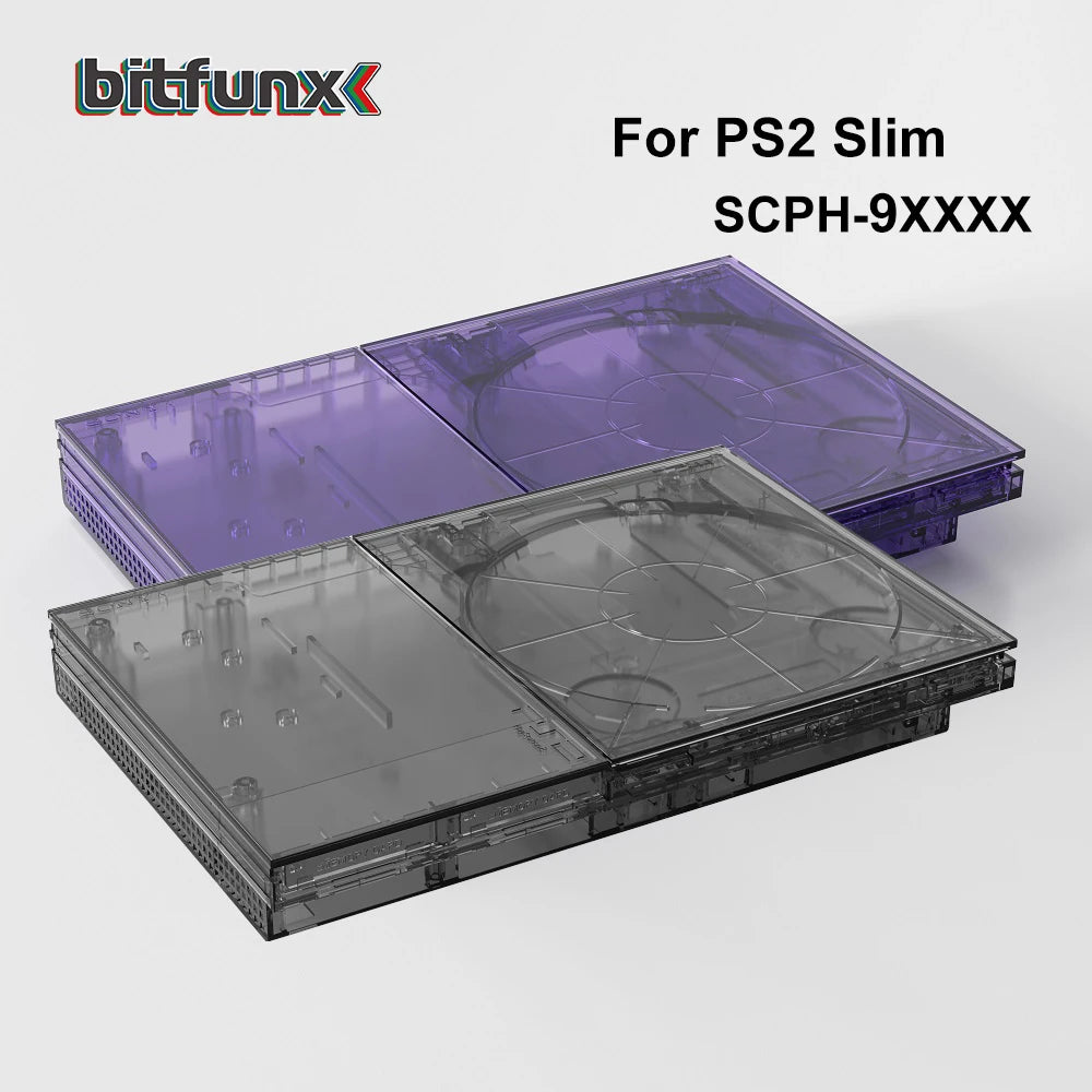 Bitfunx Transparent Replacement Shell Full Housing Case for PlayStation2 Slim for PS2 Slim Game Console