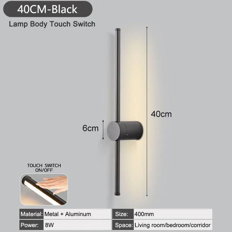 Touch Switch Dimmable LED Wall Lamps Decor for Corridor Bedroom 360° Rotation LED Wall Lights Interior Wall Sconce Lighting Home
