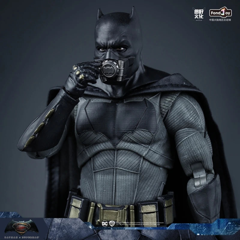 Original Fondjoy BVS Batman Figure 1/9 DC Justice League Figures Big Ben Batman Figurine With 2 Head PVC Joint Movable Kid Toy