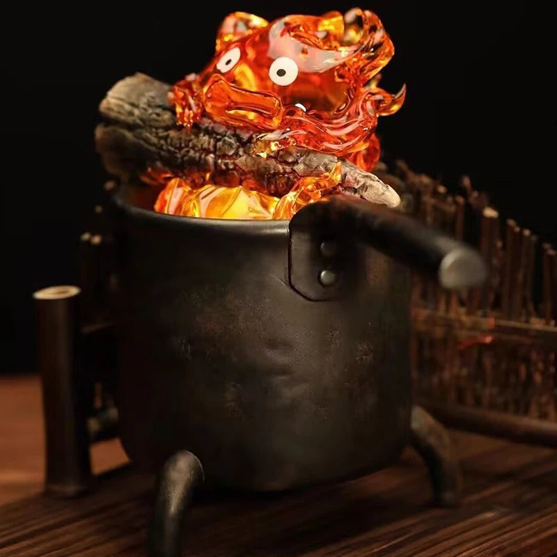 Objekte Lampe Cartoon Cartoon Calcifer Anime 20cm Kerze Desktop Actionfiguren Modell Statue PVC Modell Sammlung Ornament Spielzeug