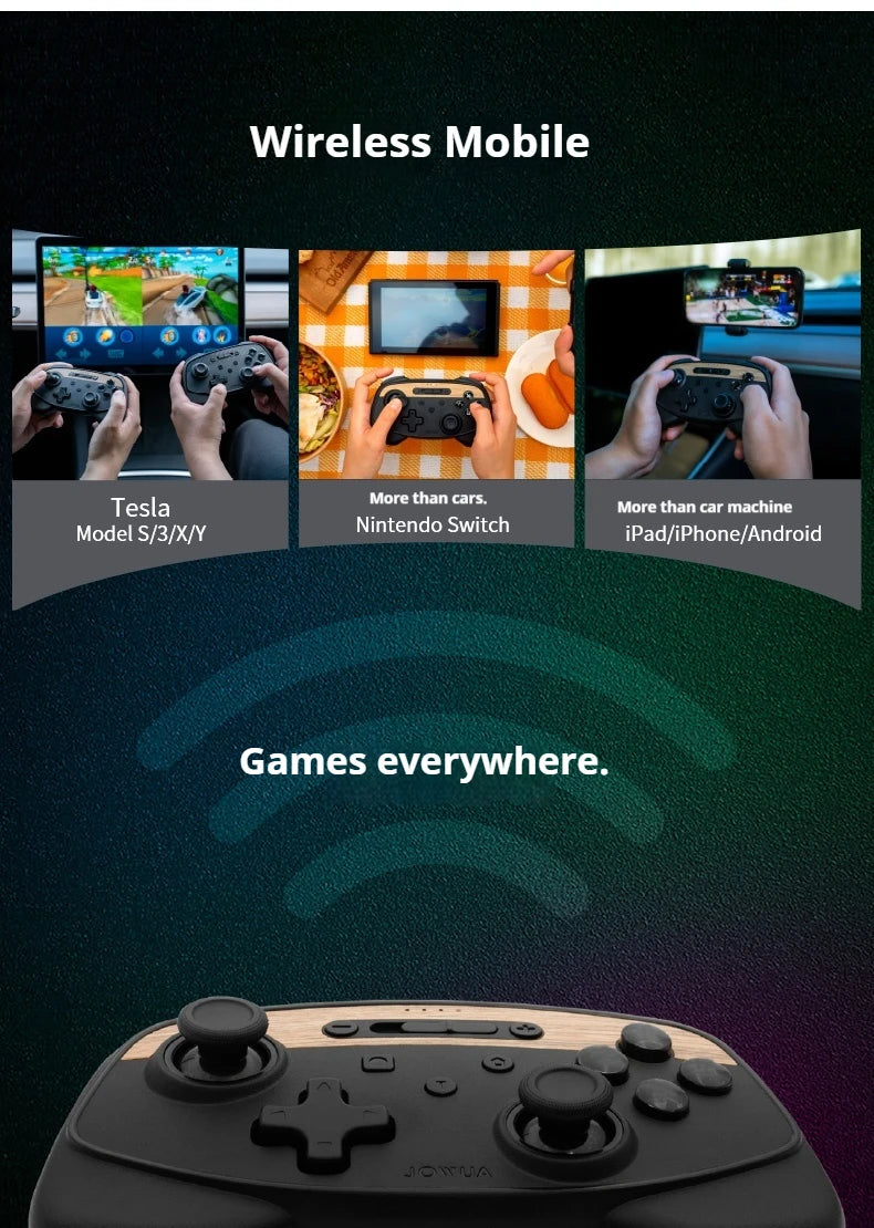 Jowua Wireless Gamepad Tesla Model Yxs3 Wireless Bluetooth Gamepad Multi Platform PC Gamer Controllerr Artifact Gamepa Gyroscope