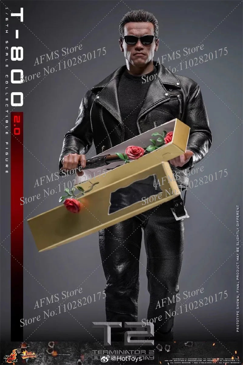 Hot Toys 1/6 MMS795 Terminator 2: Judgment Day Men Soldier T-800 (2.0) Full Set 12Inch Action Figure Model Toys