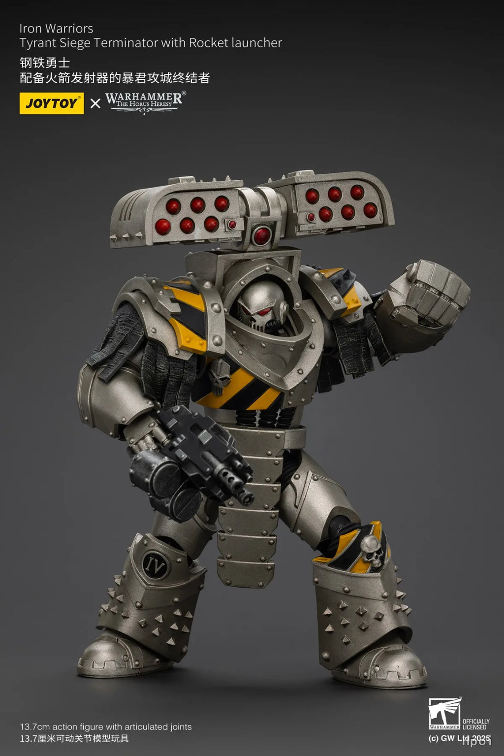 【UA】JOYTOY  Warhammer 40K  Scale 1/18 Action Figures Iron Warriors Tyrant Siege Terminator with Rocket Launcher Models Toys