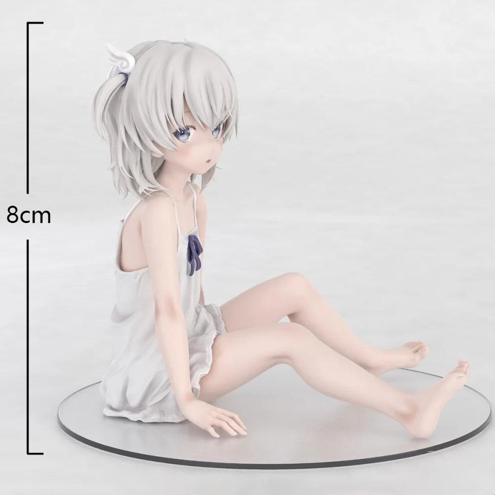 Anime Makoto Shiroikone Figure Sitting pose adult Kawaii cute Action Figure Peripheral Collectible Model car Decoration toy Gift