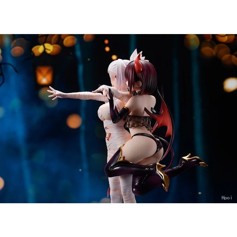 Original FLARE Ayakashi Triangle Kazamaki Matsuri & Hanasade Suzu & Shirogane Animation Toys Model Ornaments Statue Collection
