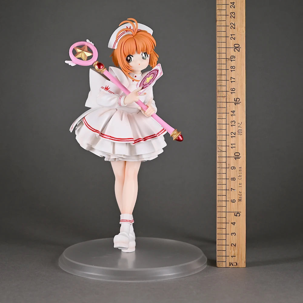 Xiaotao Cardcaptor Sakura Nurse Uniform GK Figure 22CM Upgraded Face Sculpture Anime Statue Magic Wand Clow Card Gift For Otaku