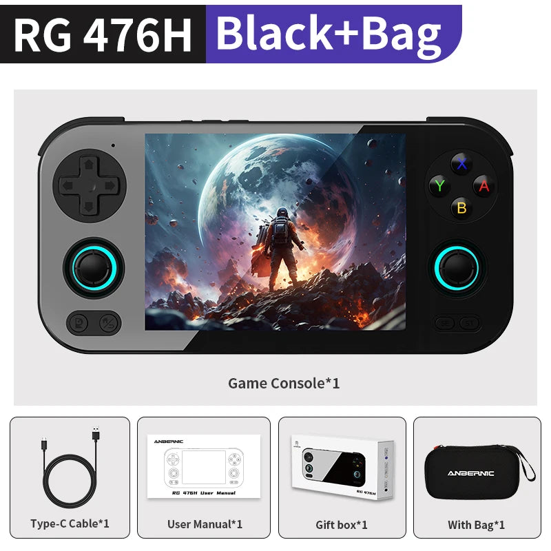 ANBERNIC RG 476H Handheld Game Console 4.7" LTPS  In-Cell Borderless full Screen Android RG476H Video Games Player 1080p-DP Out