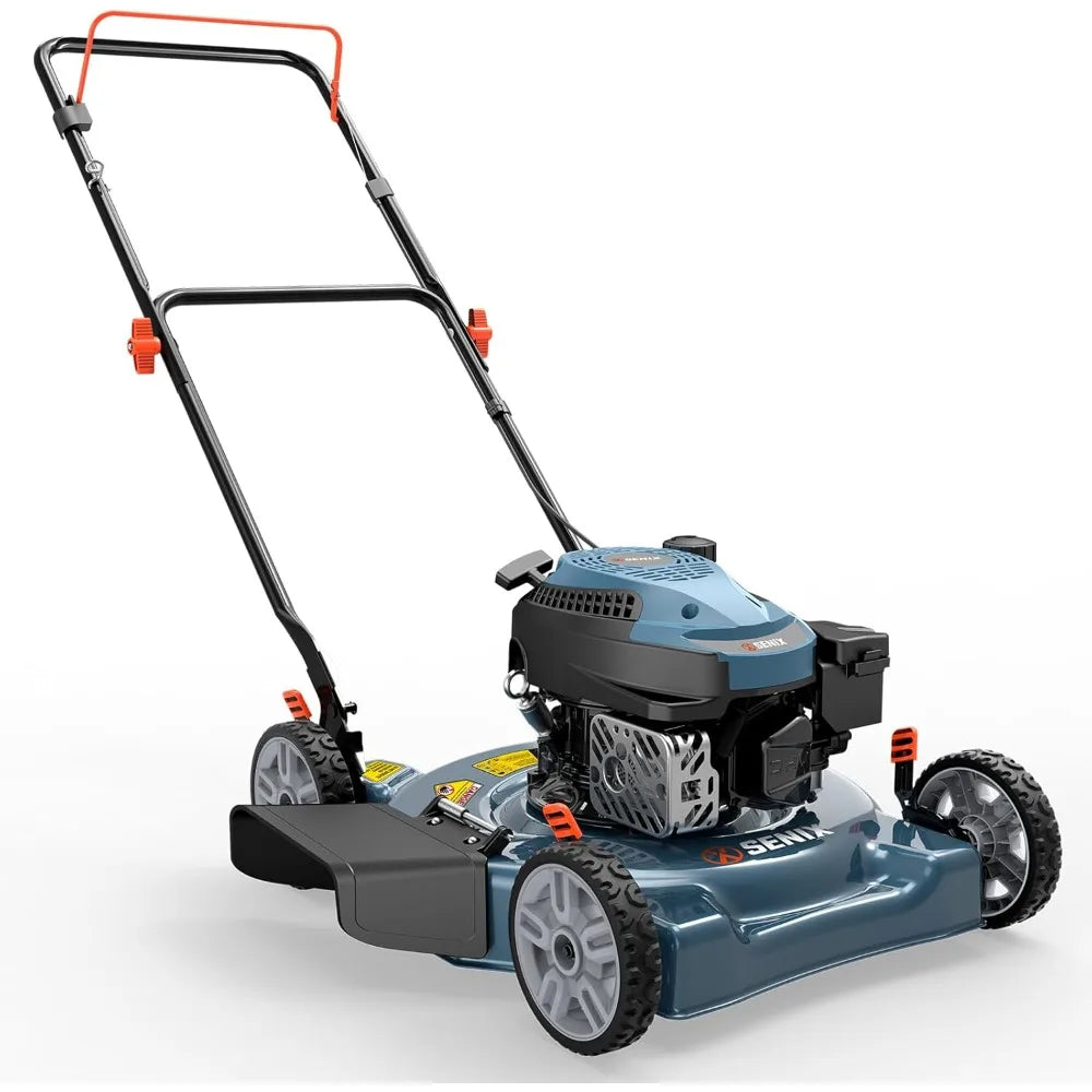 144 cc Gas Lawn Mower, 20 inch 4-Cycle Push Mower, Side Discharge, 5 Position Cutting Height Adjustment, Low Noise & Fuel-Effic