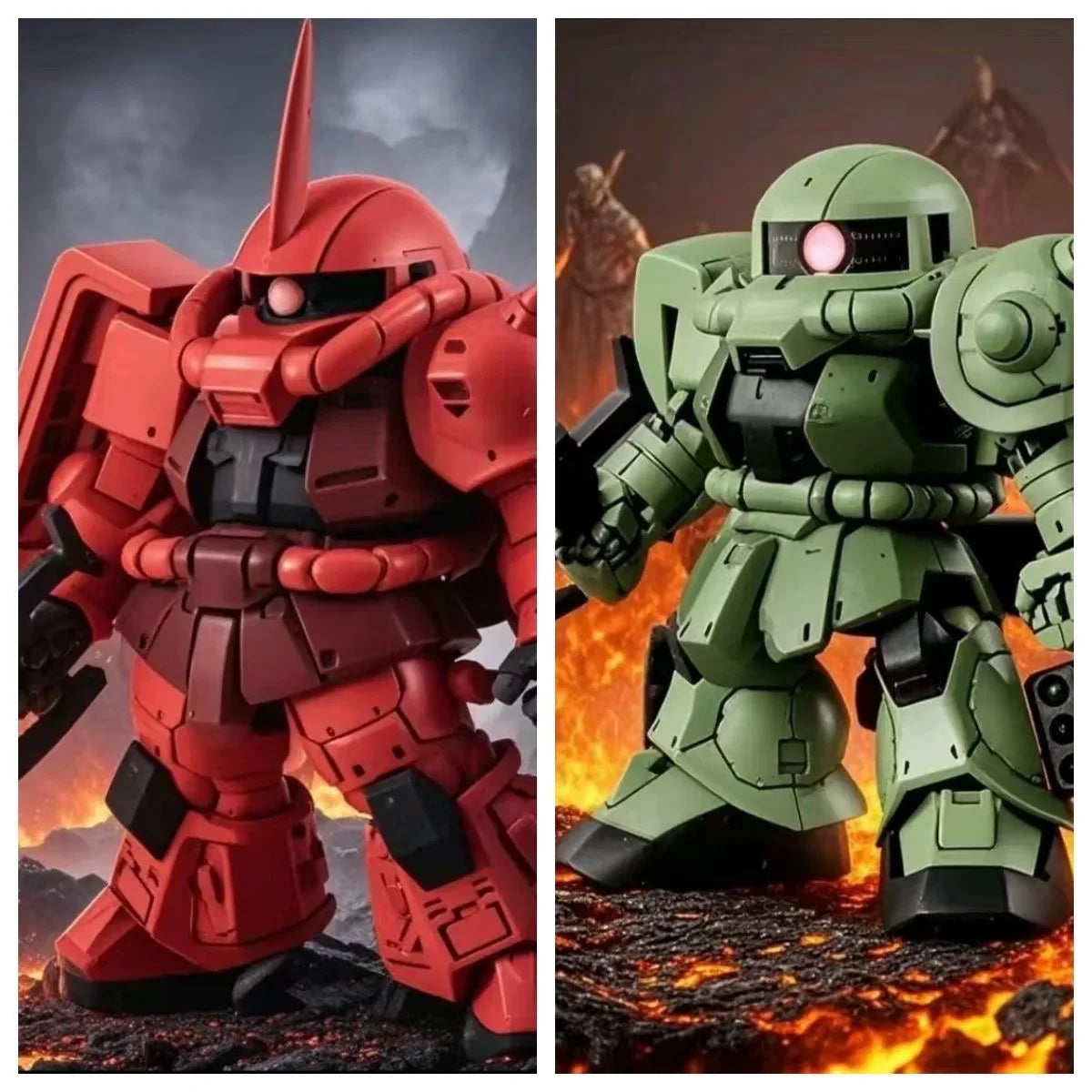 *****Cute Assembly Model Toy Zaku Ii Mass Production een Version Q Version Mobile Suit Robot Model Kit for Ages 8 And above Gift