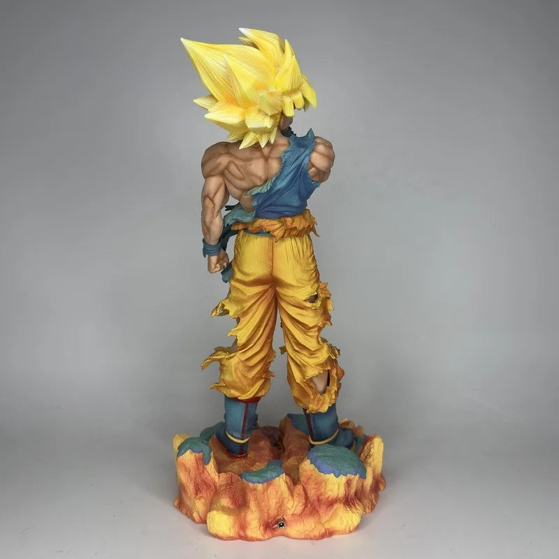 Dragon Ball Z First Super Saiyan Goku Battle Damaged Pinched Face Anime Figure Desktop Statue Collectible Gift For Anime Fans