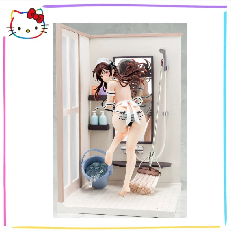 +In Stock Original HAKOIRI MUSUME Inc Rent-a-Girlfriend Mizuhara Chizuru Maid Bikini Cleaning 30CM Animation Figures Ornaments