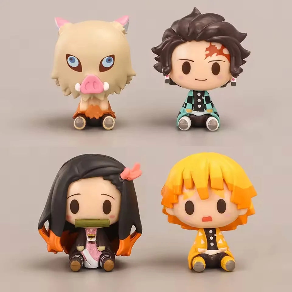 Anime Figure Demon Slayer Figures Kimetsu No Yaiba Doll Tanjiro Zenitsu Figurine Inosuke Warrior Action Figure Model Toys
